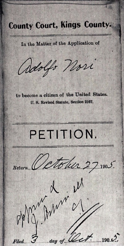 Adolph Nori Naturalization Record