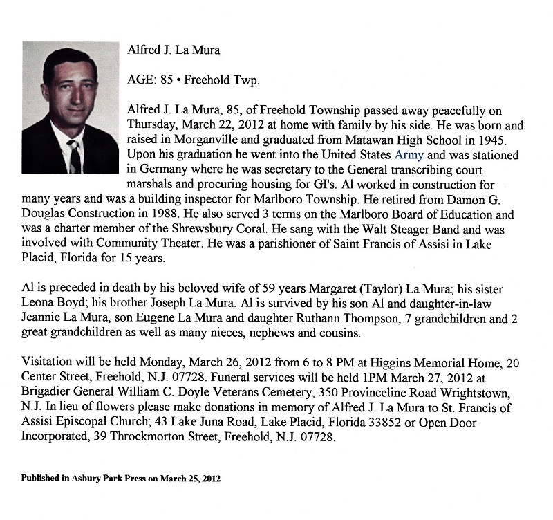 Alfred J. LaMura Obituary