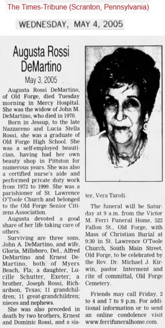Augusta Rossi DeMartino Obituary