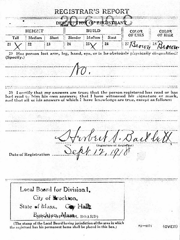 Carlo Augenti World War 1 Draft Registration