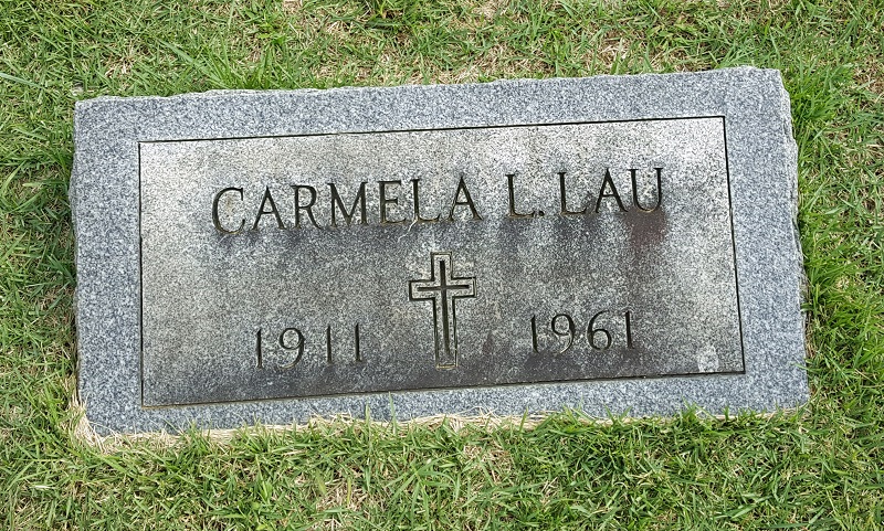 Carmela Lau Grave in St. Joseph's Cemetery