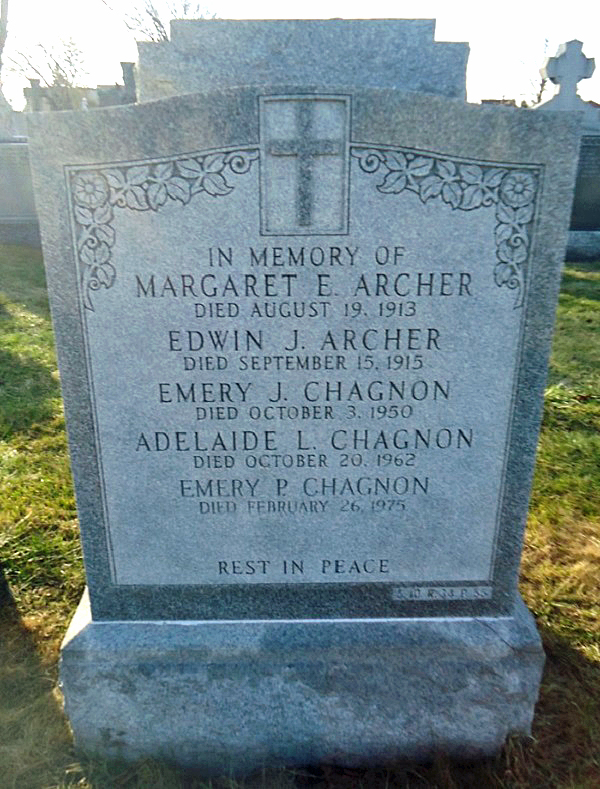 Emery P. Chagnon in Old Saint Raymond's Cemetery