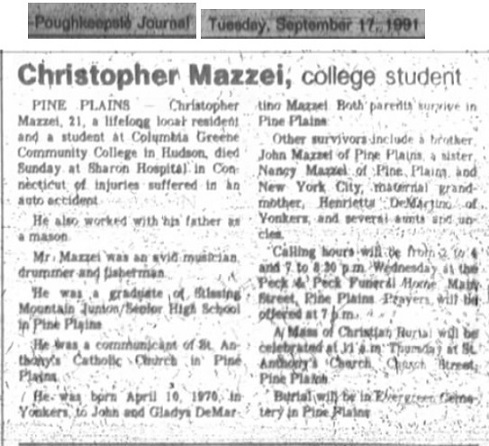 Christopher Mazzei Obituary