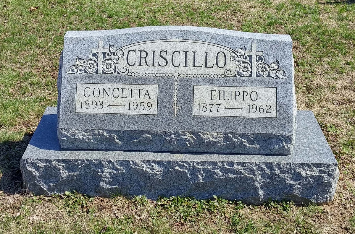 Criscillo Grave in St. Joseph's Cemetery