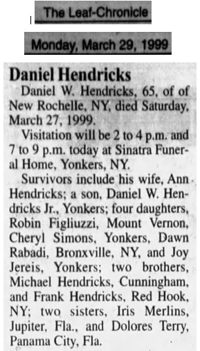 Daniel W. Hendricks Obituary