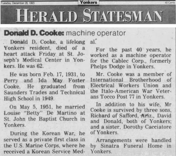 Donald Dwight Cooke Obituary