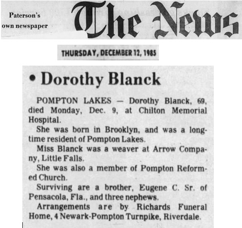 Dorothy Blanck Obituary