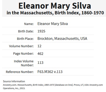 Eleanor Silva Birth Index