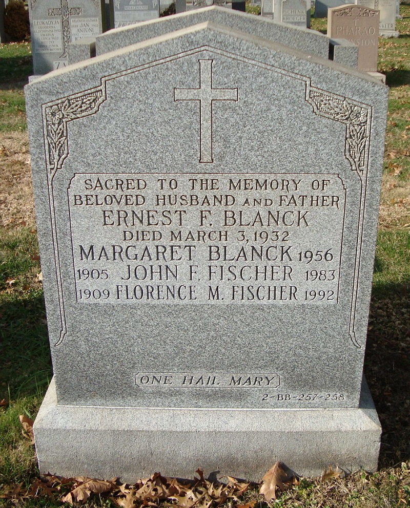Ernest and Margaret Blanck Headstone