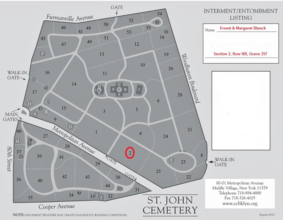 St. John Cemetery Map