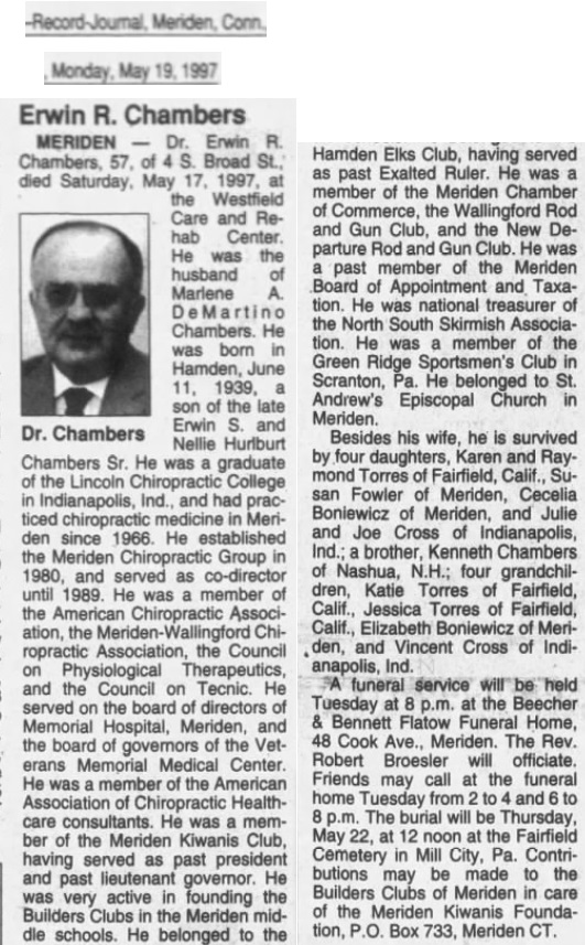 Erwin R. Chambers Obituary