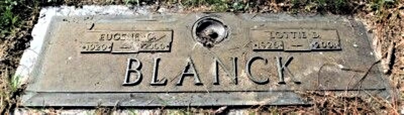 Eugene and Lottie Blanck Grave Marker