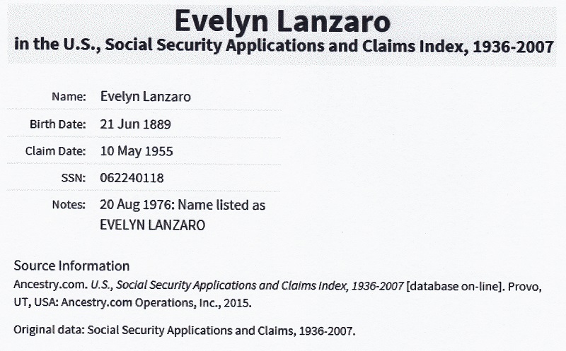 Evelyn Manley Lanzaro SSDI