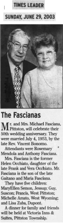 Helen Occhiato and Michael Fasciana Marriage