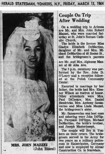 Gladys DeMartino Marriage