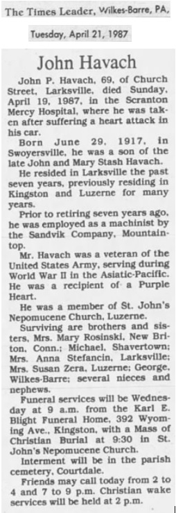 John Havach Obituary