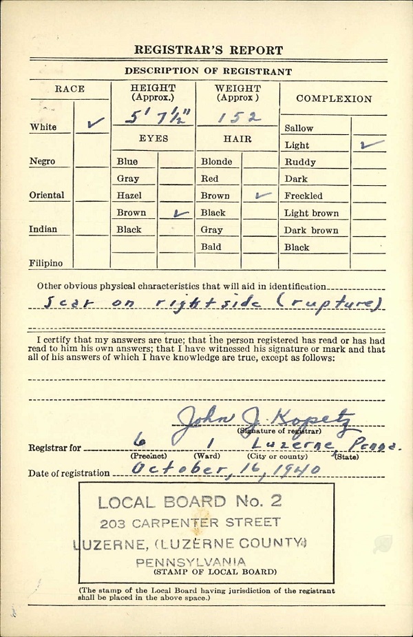 John F. Havach Military Record