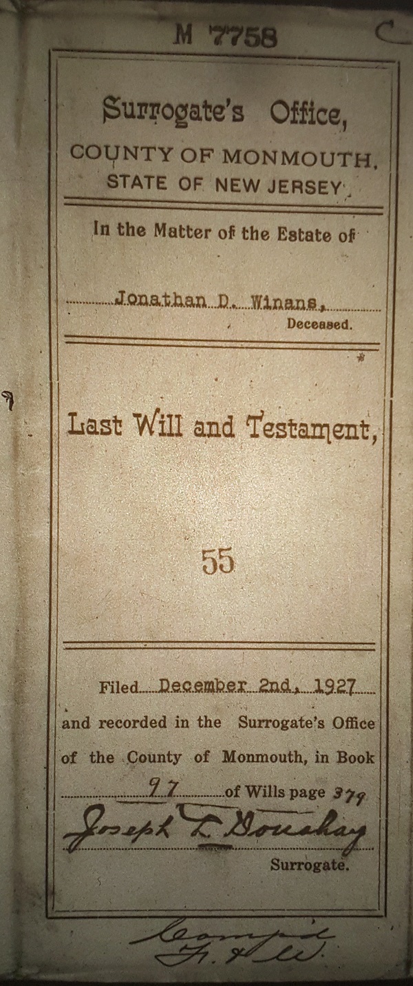 Last Will & Testament of Isaac Winans