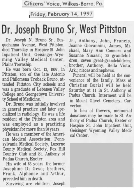 Joseph Bruno Obituary