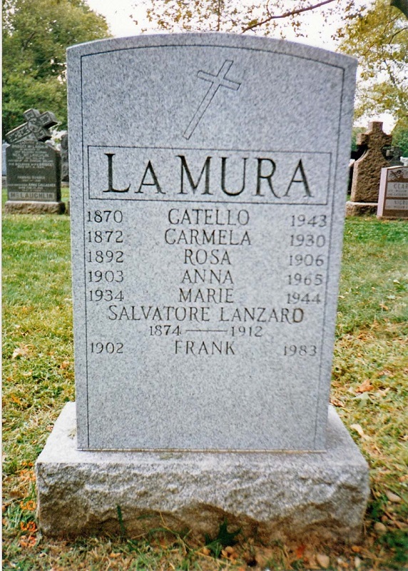 The LaMura Family Headstone at Holy Cross Cemetery