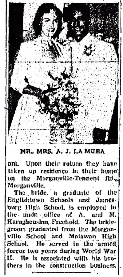 Alfred LaMura and Margaret Taylor Marriage