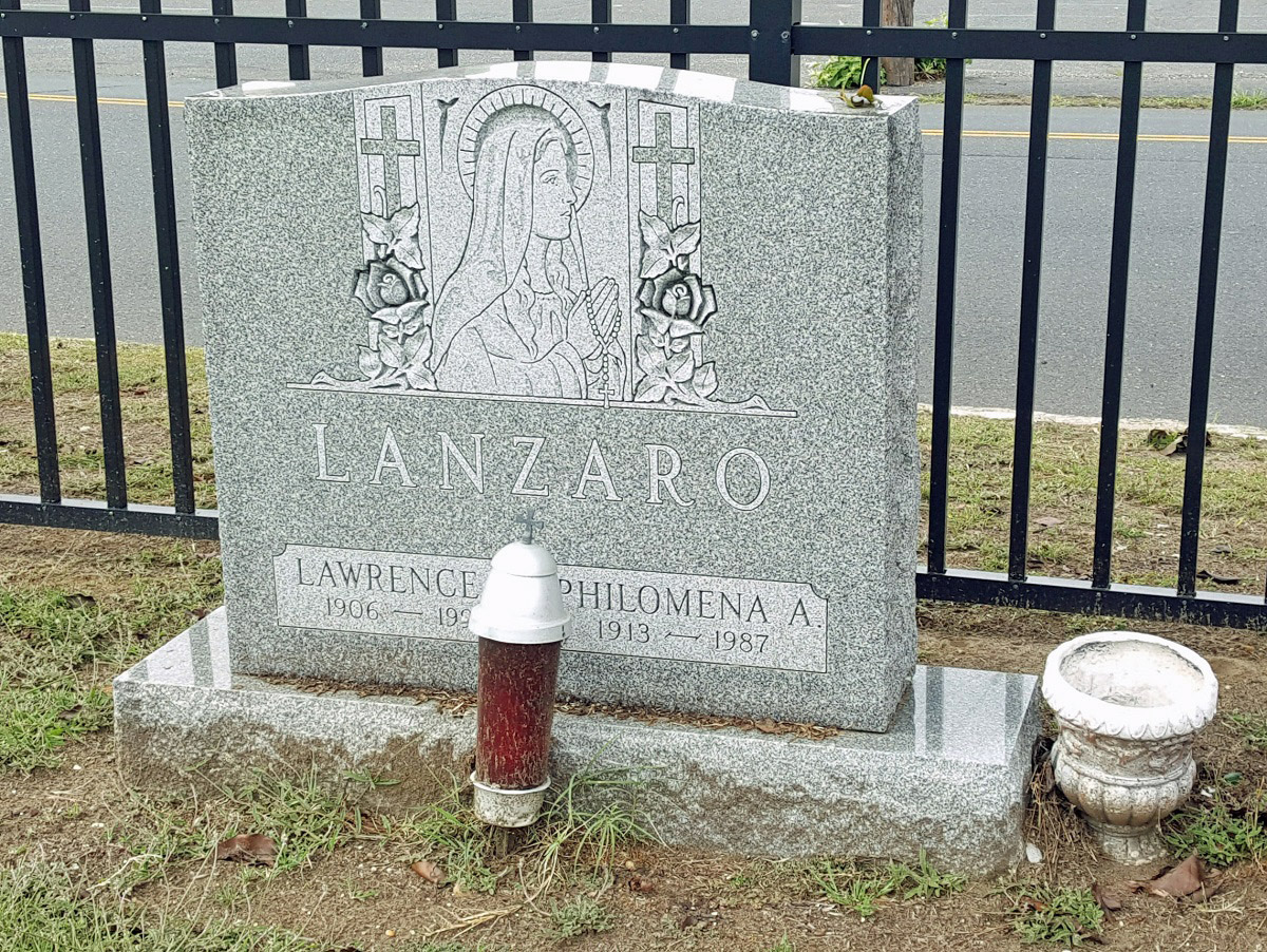 Lawrence and Philomena Lanzaro Grave in St. Joseph's Cemetery
