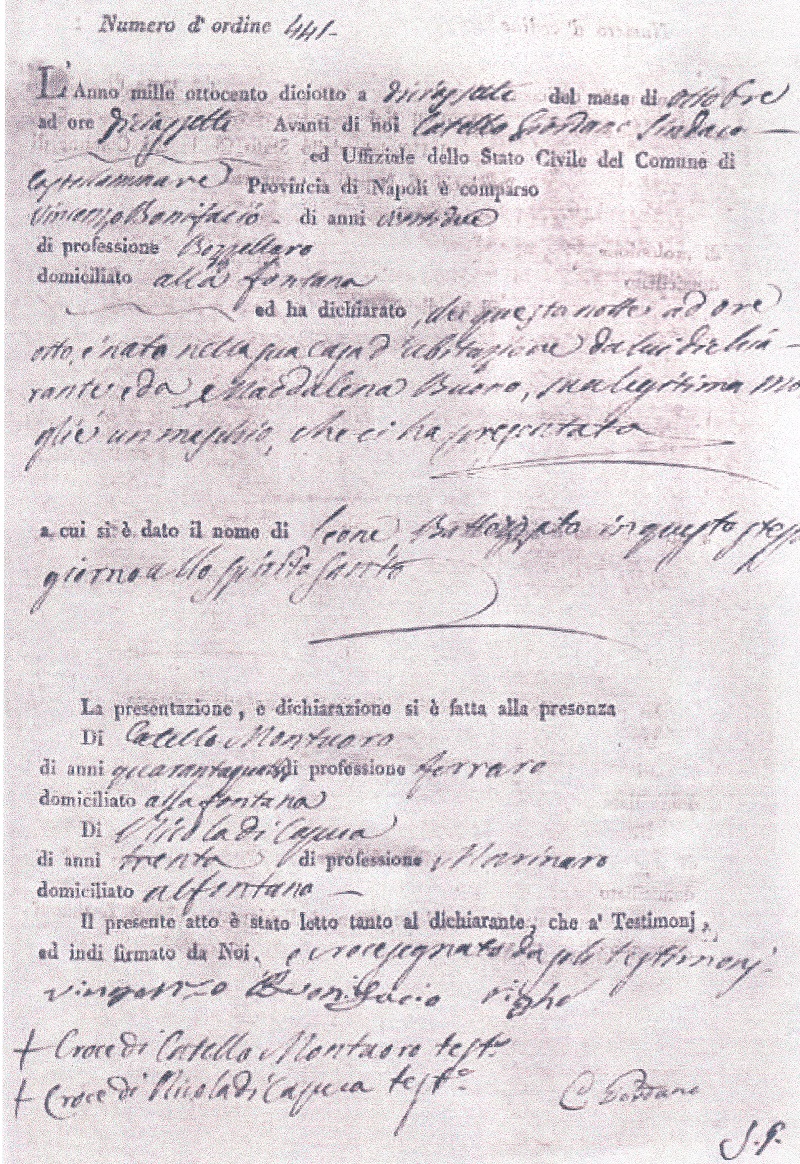 Leone Bonifacio Birth Record