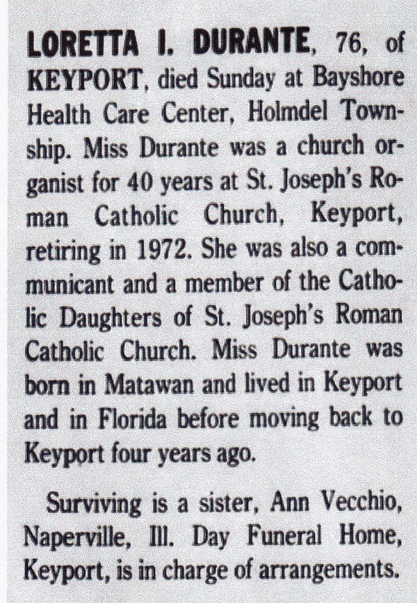 Loretta I. Durante Obituary