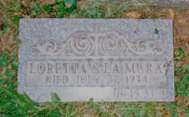 Closeup of Loretta LaMura's Grave at Holy Cross Cemetery