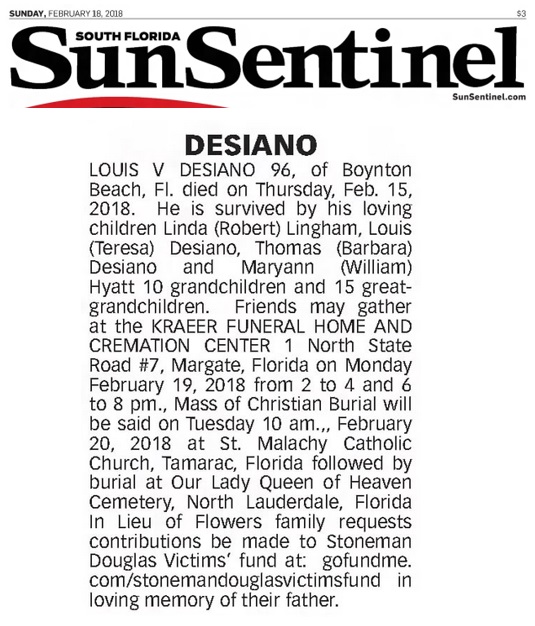 Louis V. Desiano Obituary