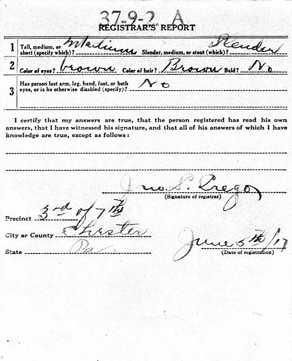 Louis A. Giusti WW1 Draft Registration