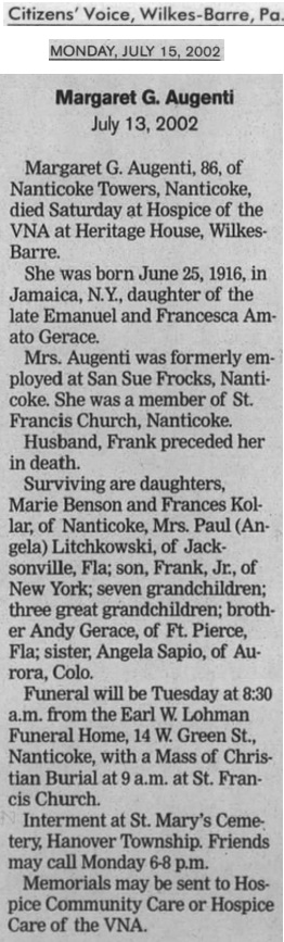 Margherita Gerace Augenti Obituary