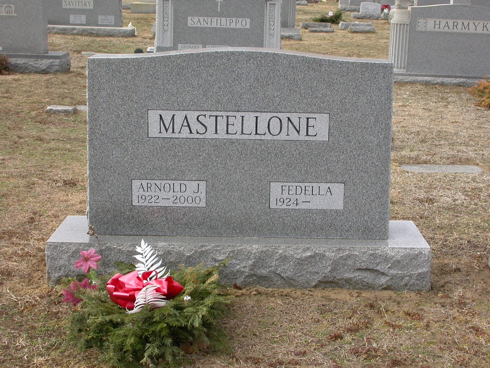 Charles, Mildred and Arnold Mastellone Grave at St. Joseph's Cemetery in Keyport, NJ