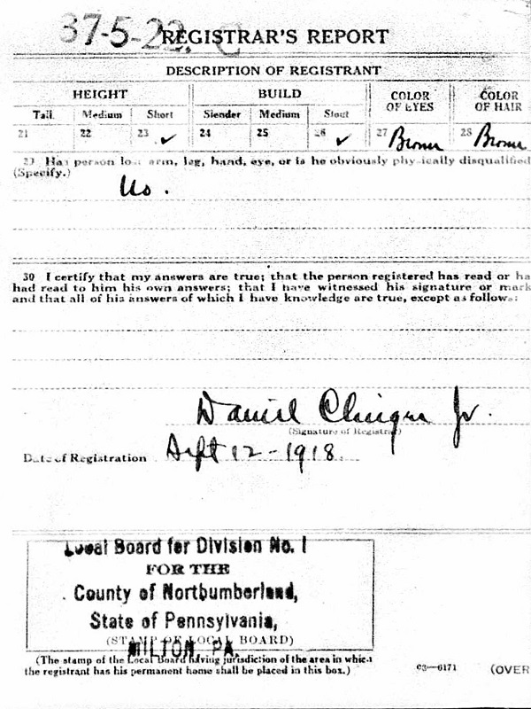 Nicholas Augenti World War I Draft Registration