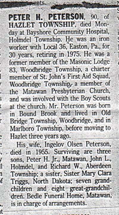 Peter H. Peterson Sr. Obituary