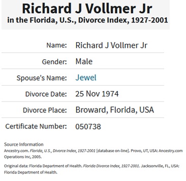 Richard and Jewel Vollmer Divorce