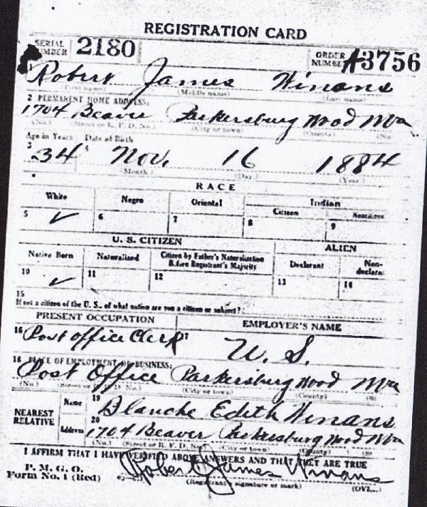Robert J. Winans Sr. Military Record