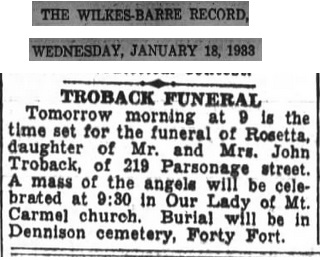 Rosetta Troback Obituary