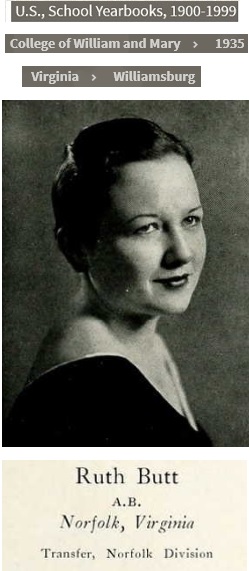 Ruth Butt 1935 Yearbook