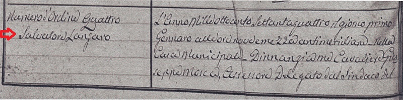 Salvatore Lanzaro Birth Extract