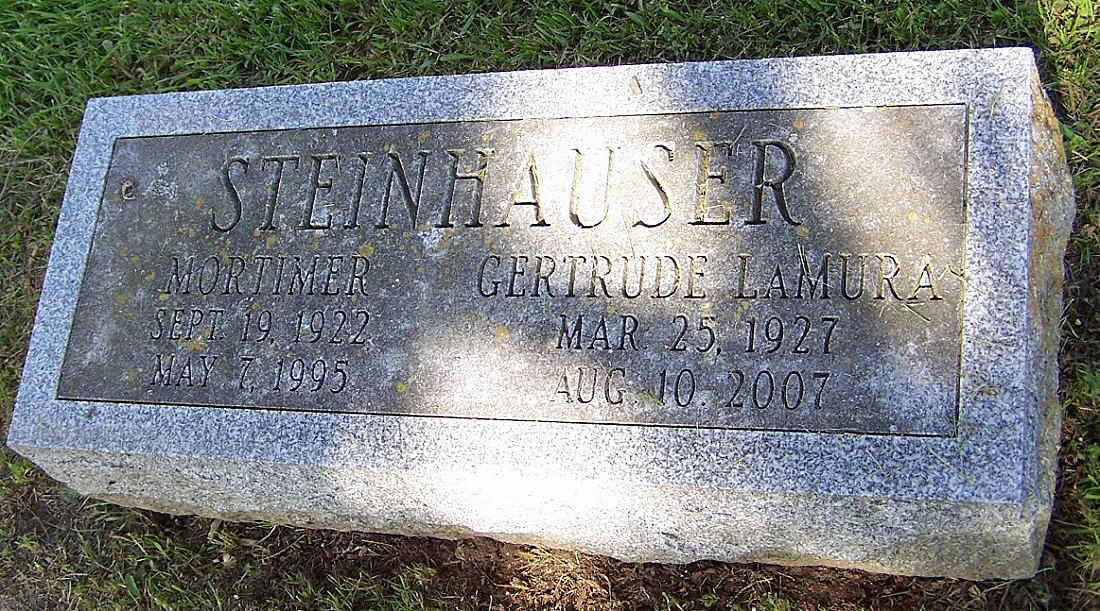Mortimer and Gertrude (LaMura) Steinhauser in Glenwood Cemetery