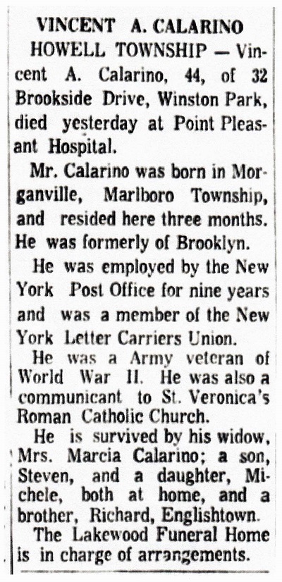 Vincent A. Calarino Obituary