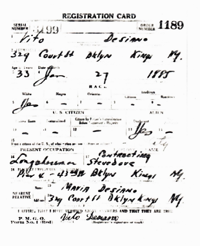 Vito Mario Desiano Military Record