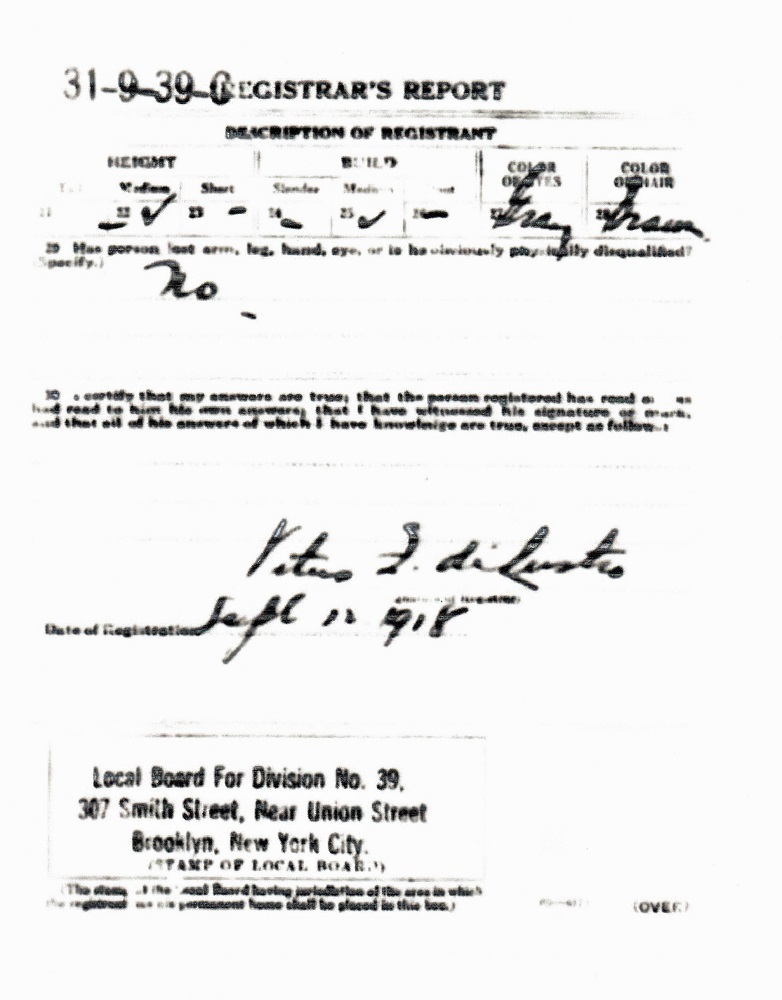 Vito Mario Desiano Military Record