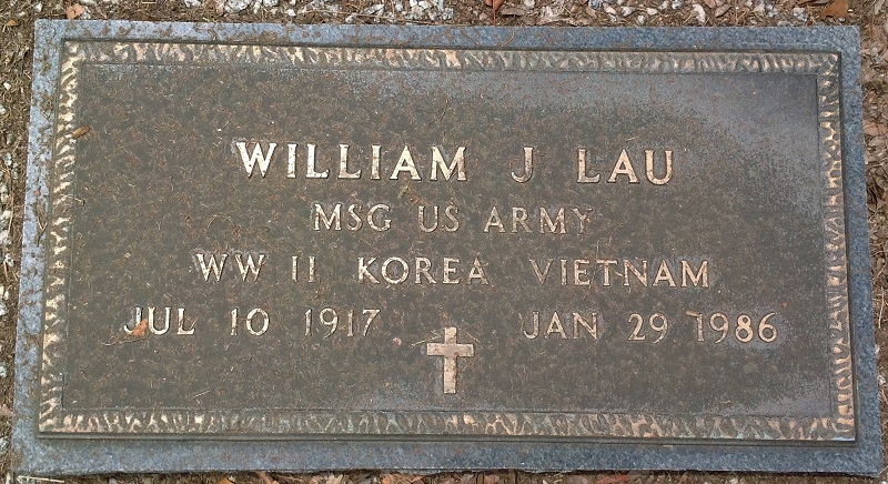 William J. Lau Grave Marker