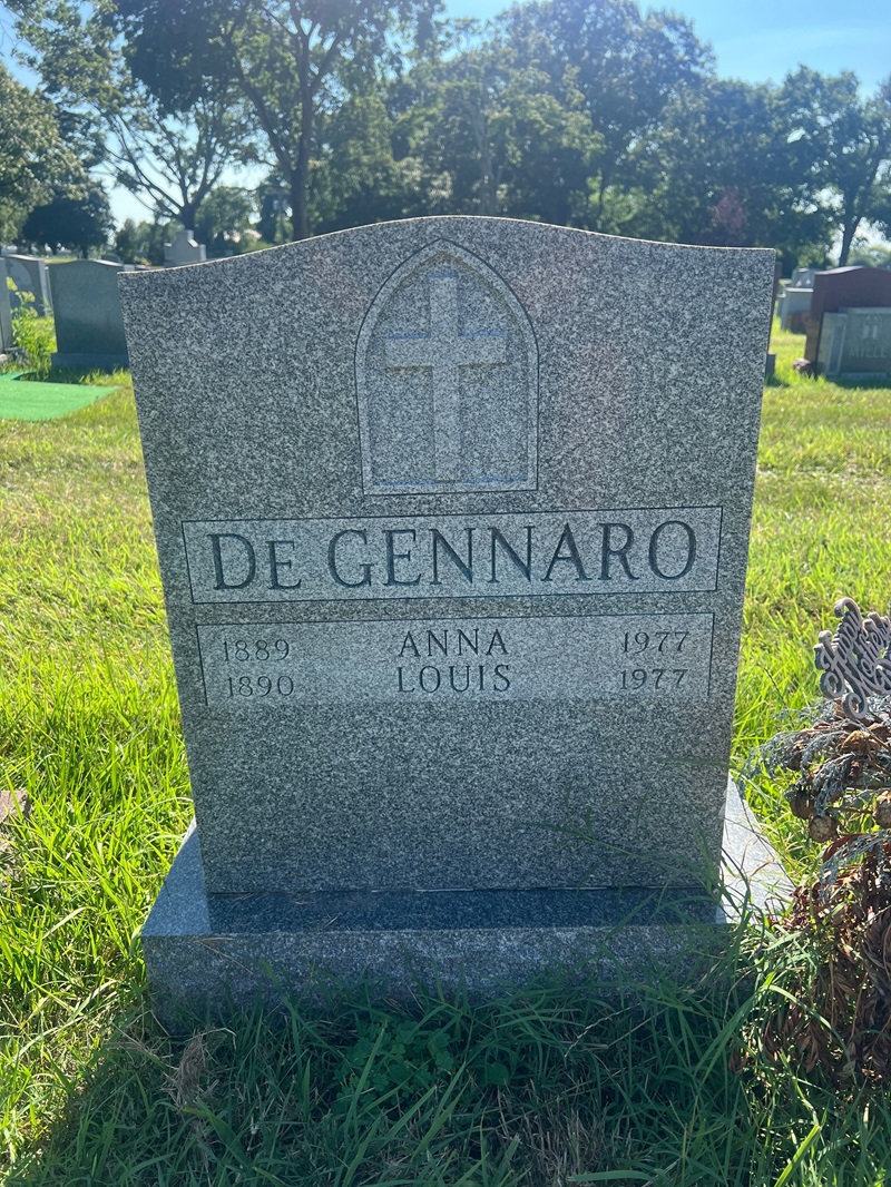 Louis and Anna (Lanzaro) DeGennaro Grave in St. Charles Cemetery