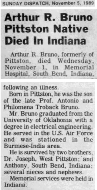 Arthur Bruno Obituary