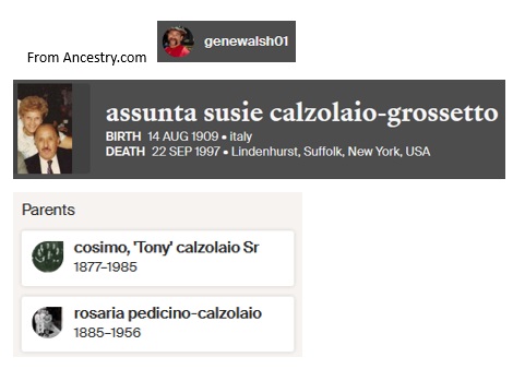 Assunta Calzolaio Grosseto on Ancestry.com