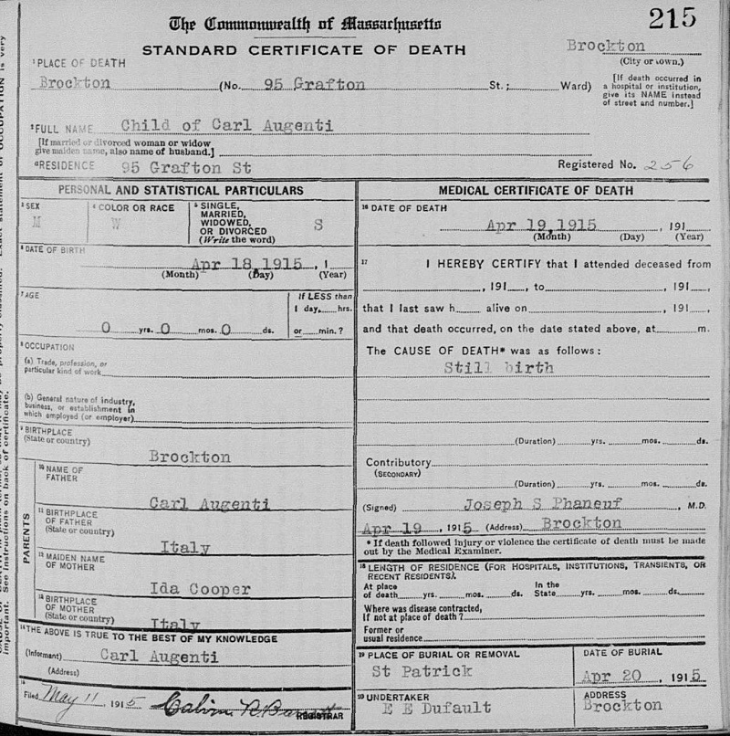 Unnamed Augenti Death Certificate