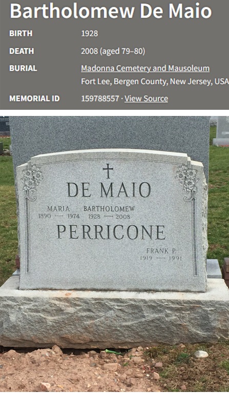 Bart De Maio Cemetery Record